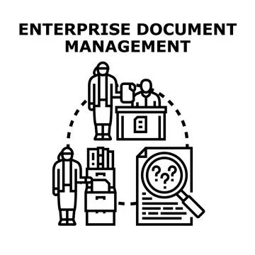 Enterprise document management system vector concept Stock Illustration