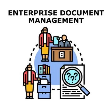 Enterprise document management system vector concept Stock Illustration
