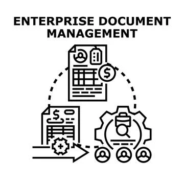 Enterprise document management system workflow process automation Stock Illustration