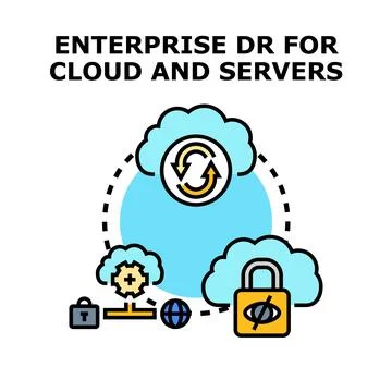 Enterprise dr for cloud and server infrastructure resilience Stock Illustration