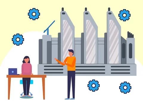Enterprise Elevation Concept Illustration Style Stock Illustration
