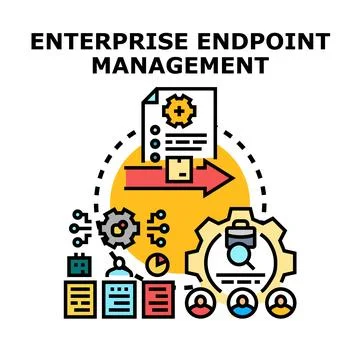 Enterprise endpoint management managing network security devices Stock Illustration