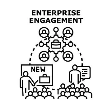 Enterprise engagement developing employee motivation and fostering collaborat Stock Illustration