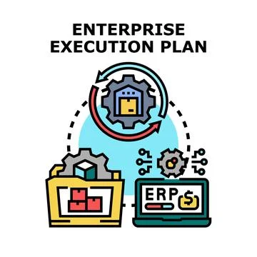 Enterprise execution plan for business system development Stock Illustration