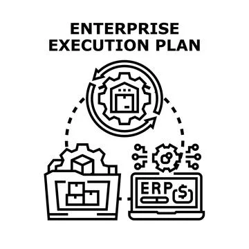 Enterprise execution plan for business system development Stock Illustration