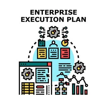 Enterprise execution plan concept planning and managing business Stock-Illustration