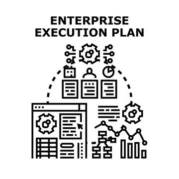 Enterprise execution plan concept planning and managing business Stock Illustration