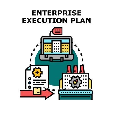 Enterprise execution plan concept working process illustration Stock Illustration