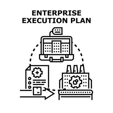 Enterprise execution plan concept working process illustration Stock Illustration