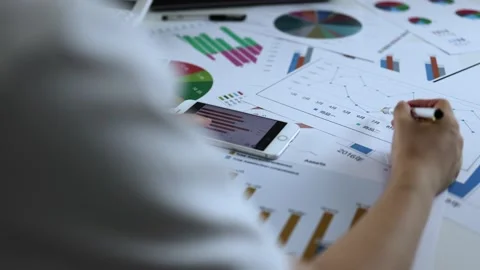 Enterprise financial management and data report analysis Stock Footage 234249488