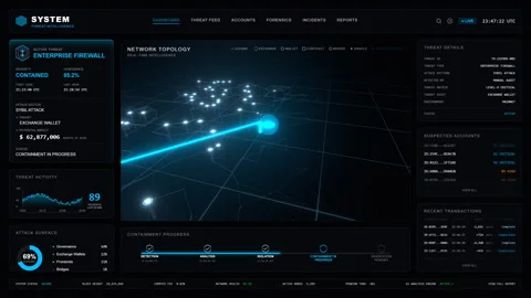 Enterprise Firewall: Intrusion Prevention Telemetry 4K Stock Footage 334293261