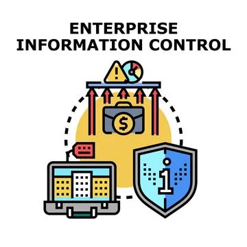 Enterprise information control management protecting business data Stock Illustration