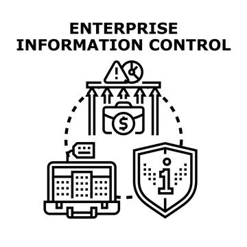 Enterprise information control management protecting business data Stock Illustration
