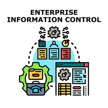 Enterprise information control system managing data resources Stock Illustration