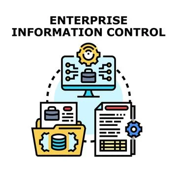 Enterprise information control system managing digital data Stock Illustration