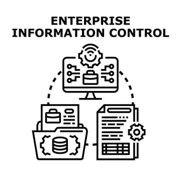 Enterprise information control system managing digital data Stock Illustration