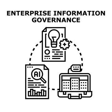 Enterprise information governance ensuring data management and control Stock Illustration