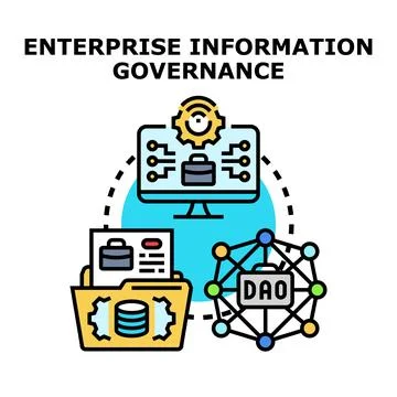 Enterprise information governance organizing distributed ledger technology .. Stock Illustration