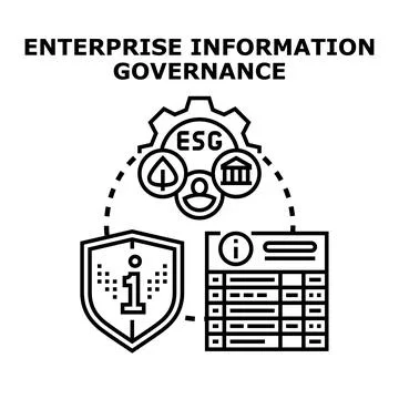 Enterprise information governance protecting secure data management Stock Illustration
