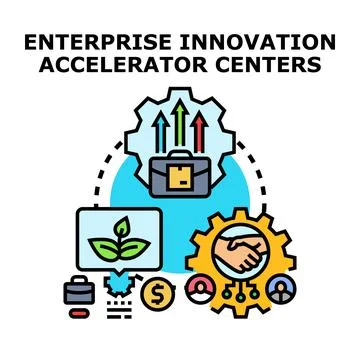 Enterprise innovation accelerator center building business growth Ilustración de archivo