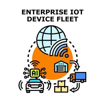 Enterprise iot device fleet management concept Stock Illustration