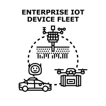 Enterprise iot device fleet managing smart technology network イラスト素材