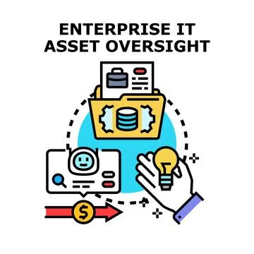 Enterprise it asset oversight strategy maximizing business value Stock Illustration