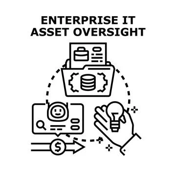Enterprise it asset oversight strategy maximizing business value Stock Illustration