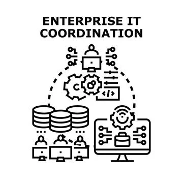 Enterprise it coordination integrating information technology processes Stock Illustration