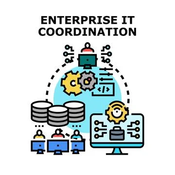 Enterprise it coordination integrating information technology processes Stock Illustration
