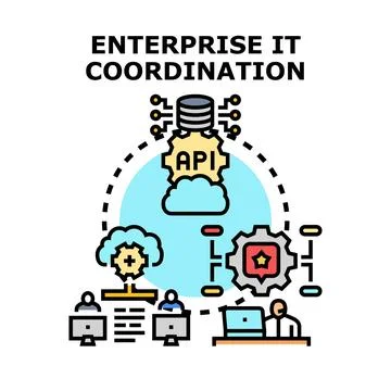 Enterprise it coordination managing data and process integration Stock Illustration