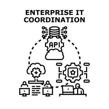 Enterprise it coordination managing data and process integration Stock Illustration