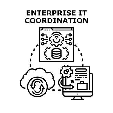 Enterprise it coordination managing data and cloud systems 库存插图