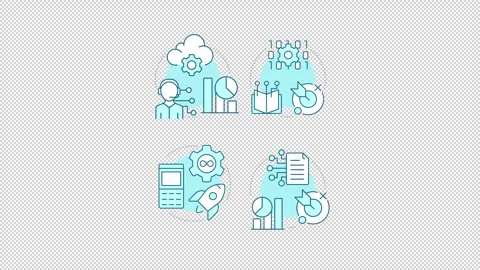 Enterprise it service management blue concept icons animation set Stock Footage 344179062