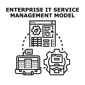 Enterprise it service management model concept vector illustrating Illustrazione stock
