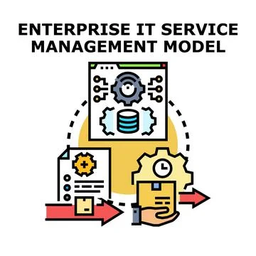 Enterprise it service management model implementing digital operations Stock Illustration