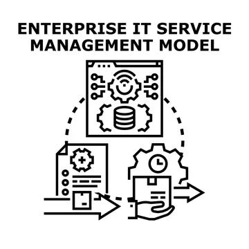 Enterprise it service management model implementing digital operations 스톡 일러스트
