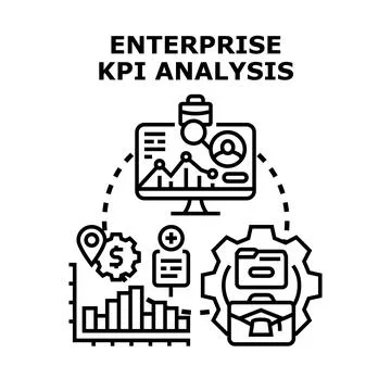 Enterprise kpi analysis vector concept illustration Stockillustratie
