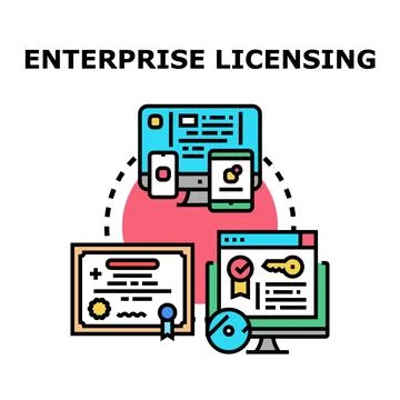 Enterprise licensing managing software access across devices イラスト素材