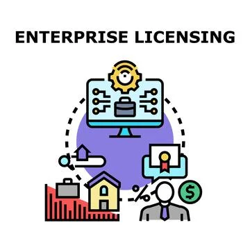 Enterprise licensing managing software subscription and business agreements イラスト素材