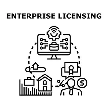 Enterprise licensing managing software subscription and business agreements 스톡 일러스트