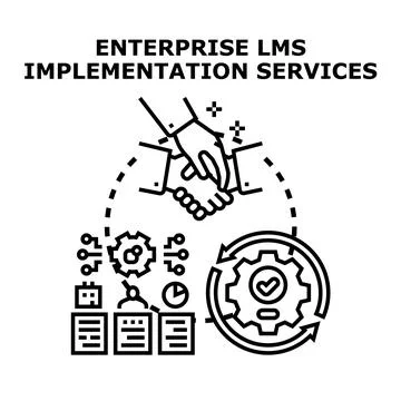Enterprise lms implementation services developing an effective learning syste Stock Illustration