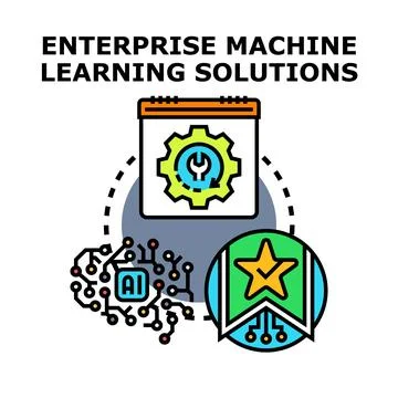 Enterprise machine learning solutions implementation and optimization Stockillustratie