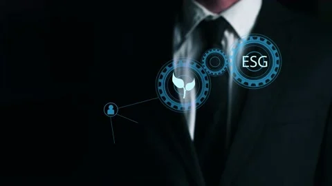 Enterprise management according to esg standards for investment. Future techn Stock Footage 156819528