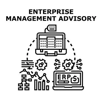 Enterprise management advisory business solution concept 스톡 일러스트