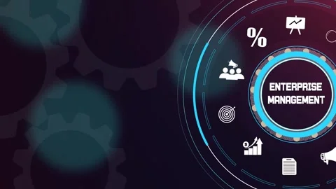 Enterprise Management Strategy Digital Interface Gear Wheels Concept 스톡 동영상 325310784