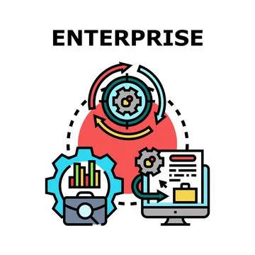 Enterprise management system planning and development process Stock Illustration