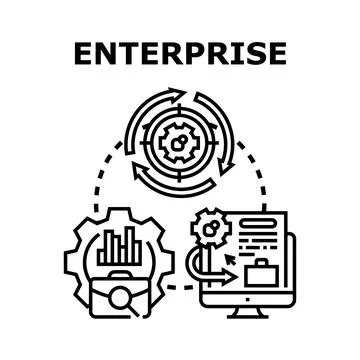 Enterprise management system planning and development process Illustrazione stock