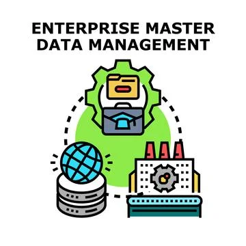 Enterprise master data management concept vector Stock Illustration