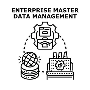 Enterprise master data management concept vector Stock Illustration